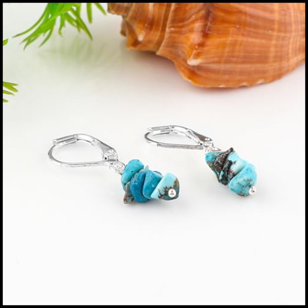 Handmade Boho Dangle Earrings Leverback Hook Hypoallergenic Silver Plated - Picture 3 of 7